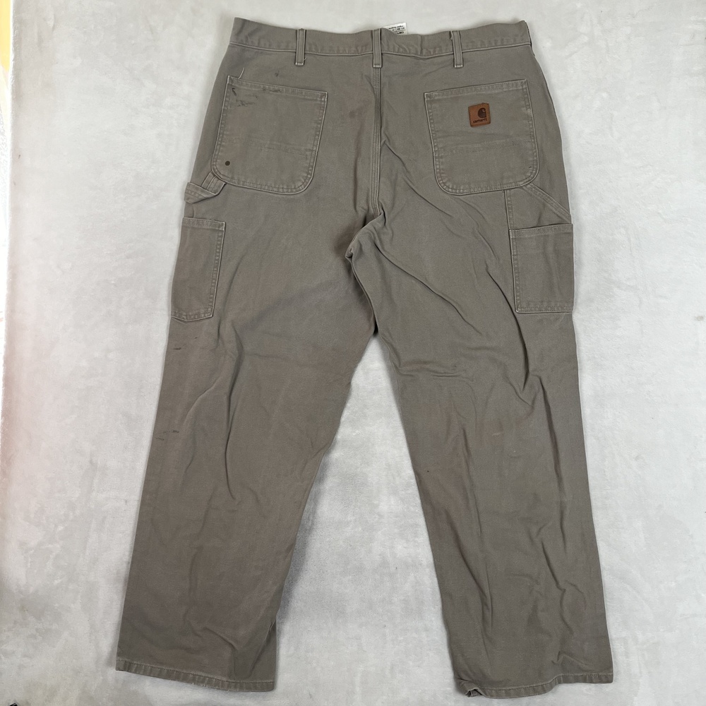 Carhartt B11 Dungaree Pants Mens 40x30 Brown Canvas Carpenter Workwear FLAW